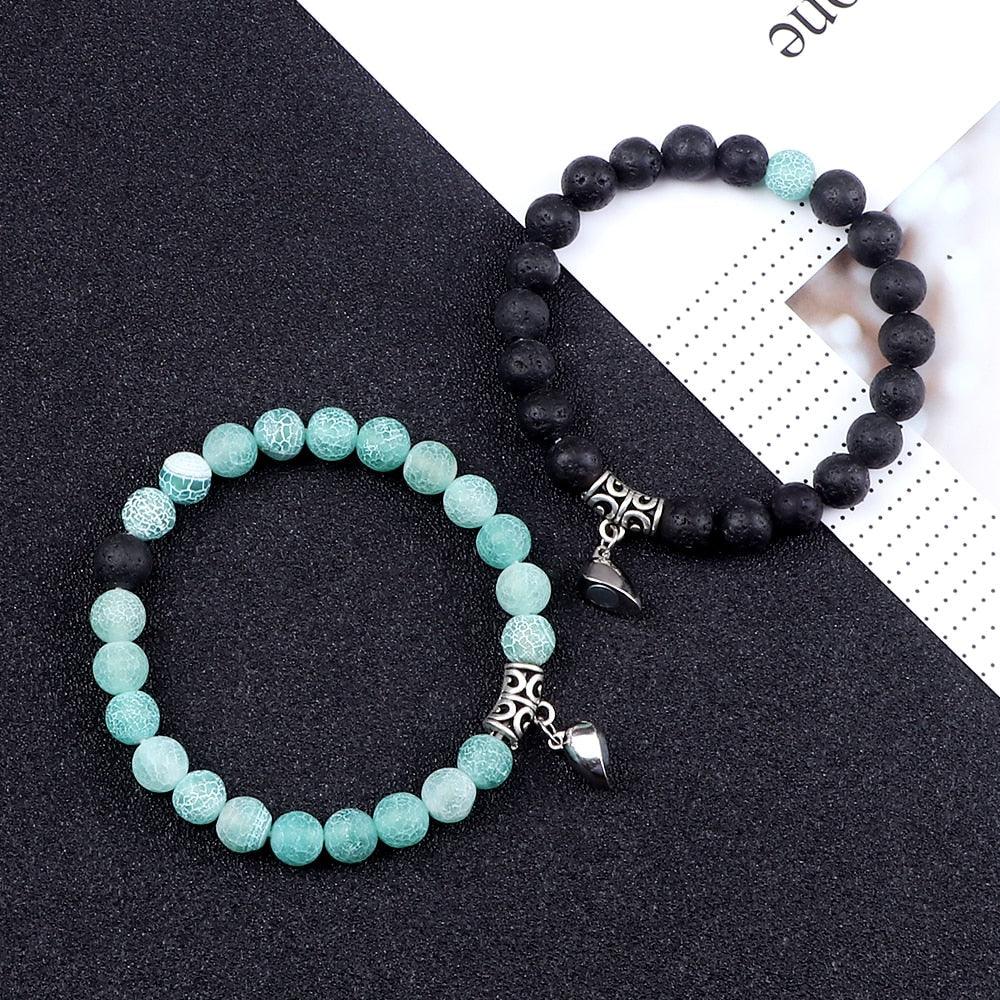 Ensemble de Bracelets Magnétiques en Forme de Cœur pour Couples