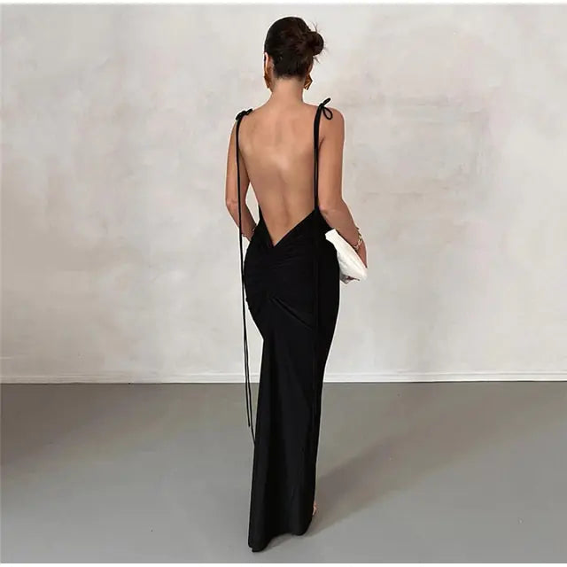 Vestido de Fiesta Elegante Sin Espalda para Ocasiones Especiales