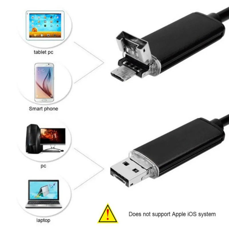 Outil de nettoyage des oreilles HD Endoscope USB 3 en 1 avec lumière LED