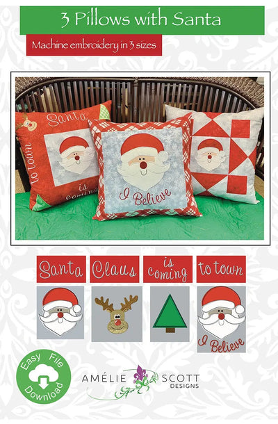 Charming Santa Pillow Patterns - Set of 3