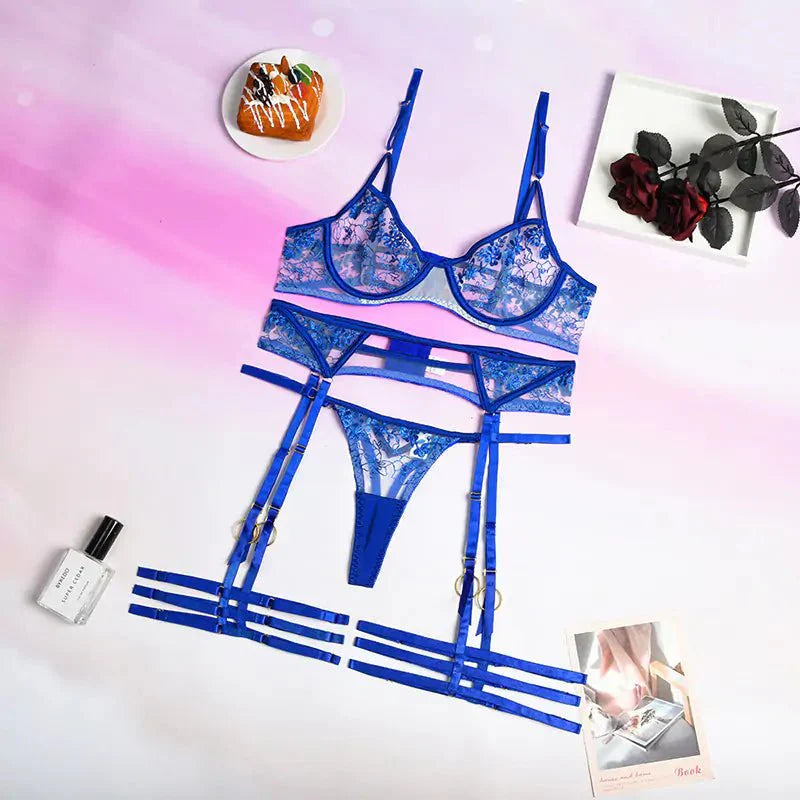 Conjunto de Lencería Elegante de 3 Piezas