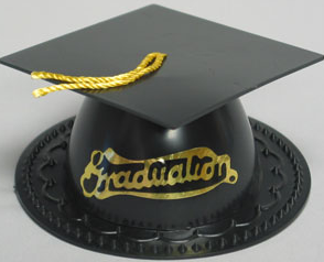 3.5" Graduation Cap Cake Topper - 24 Count in 7 Colors