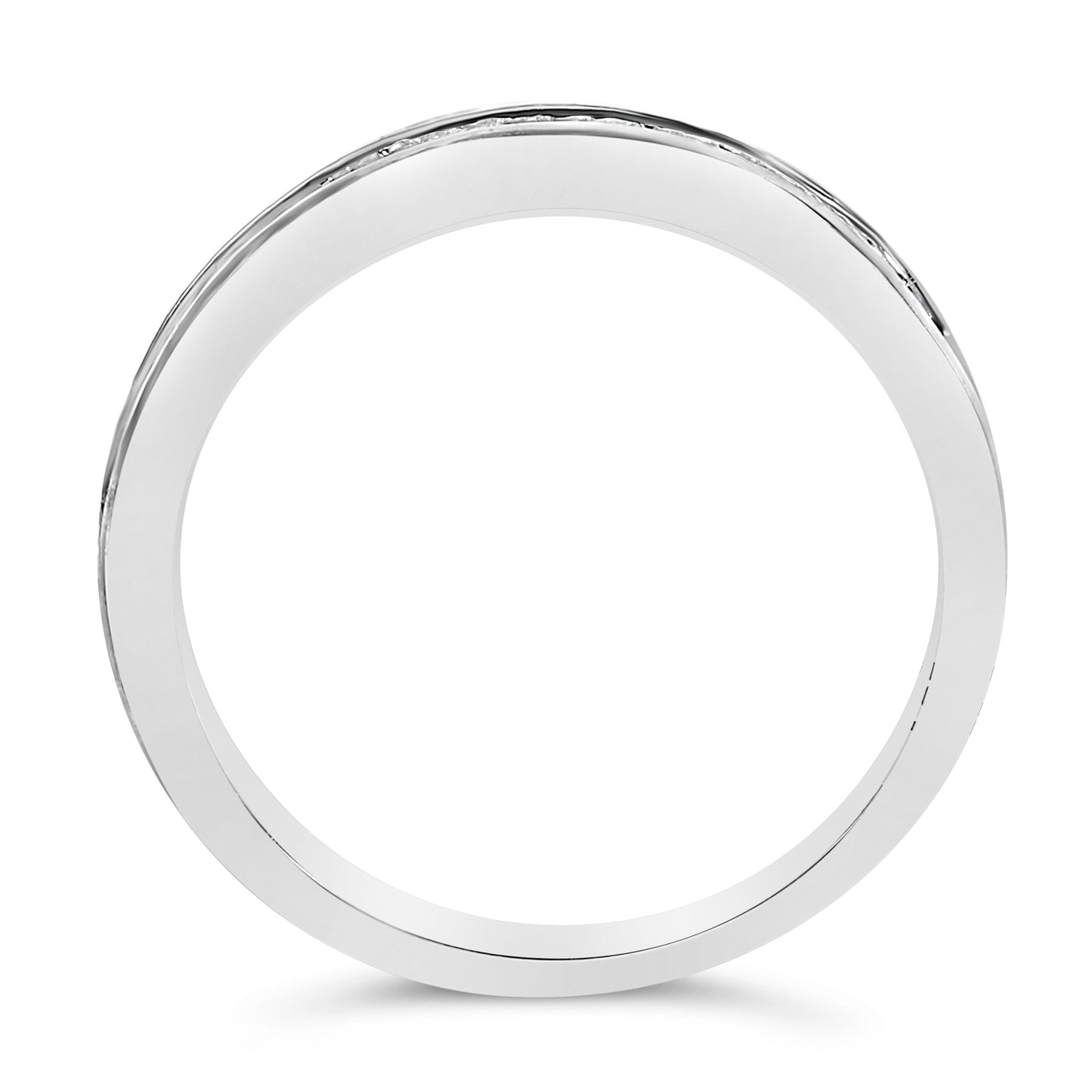 IGI Certified 1/2 Cttw Princess Cut Diamond 18K White Gold Wedding Band Ring
