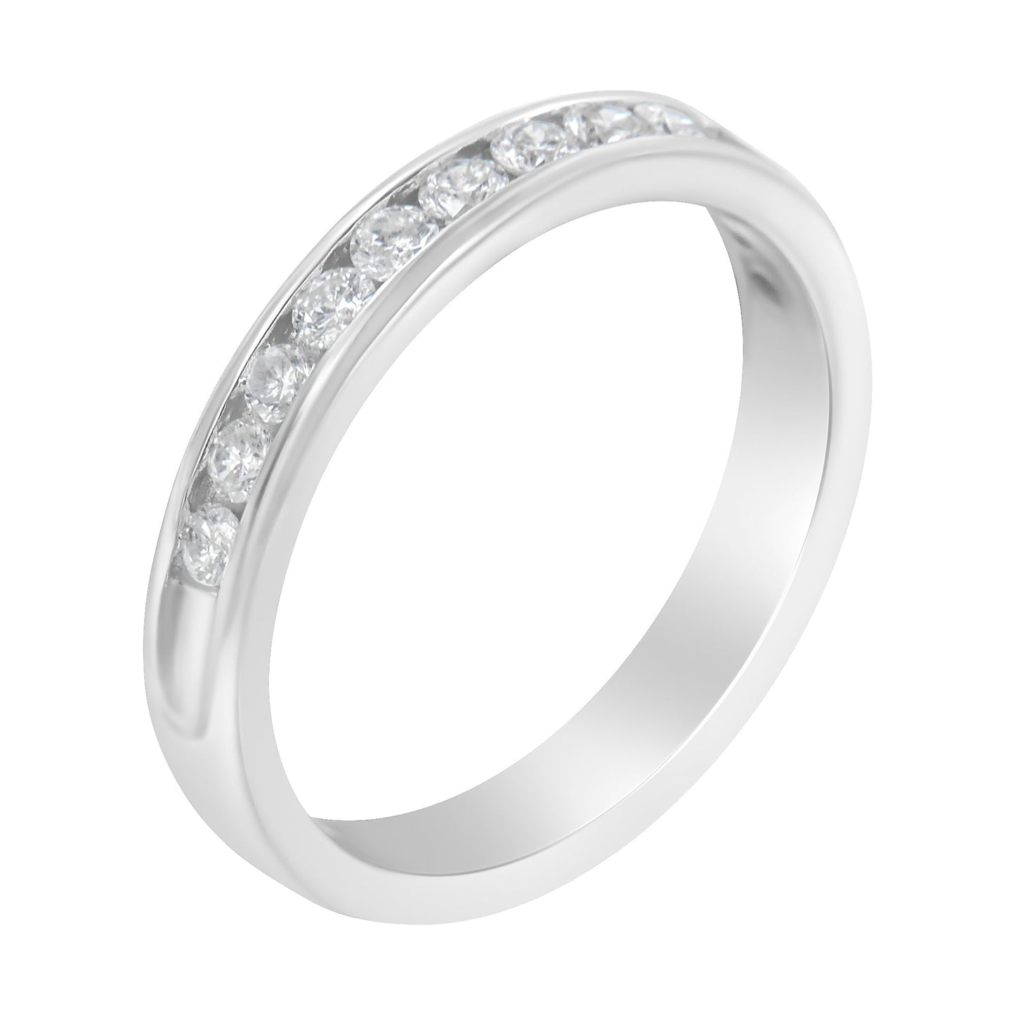 14K White Gold 1/2 cttw Diamond Band Ring - Size 7