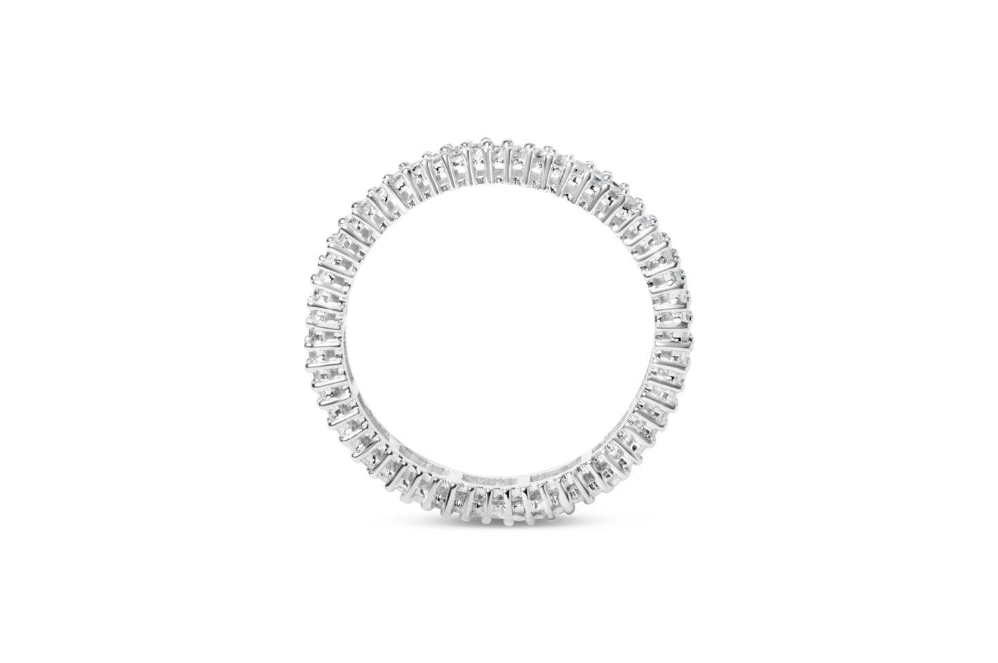 Bague Eternity en Or Blanc 10K avec Diamants Taille Princesse de 1,0 Cttw - Taille 7