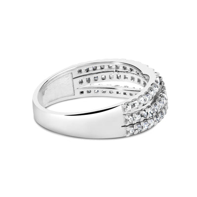 Anillo de Diamante Princesa de Oro Blanco de 10K con Shank Dividido - Talla 7