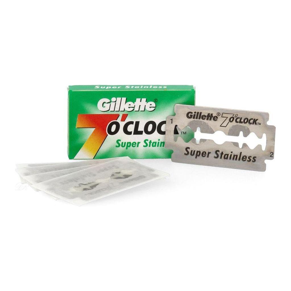 Gillette 7 O'clock Super Stainless Double Edge Razor Blades - Paquete de 5