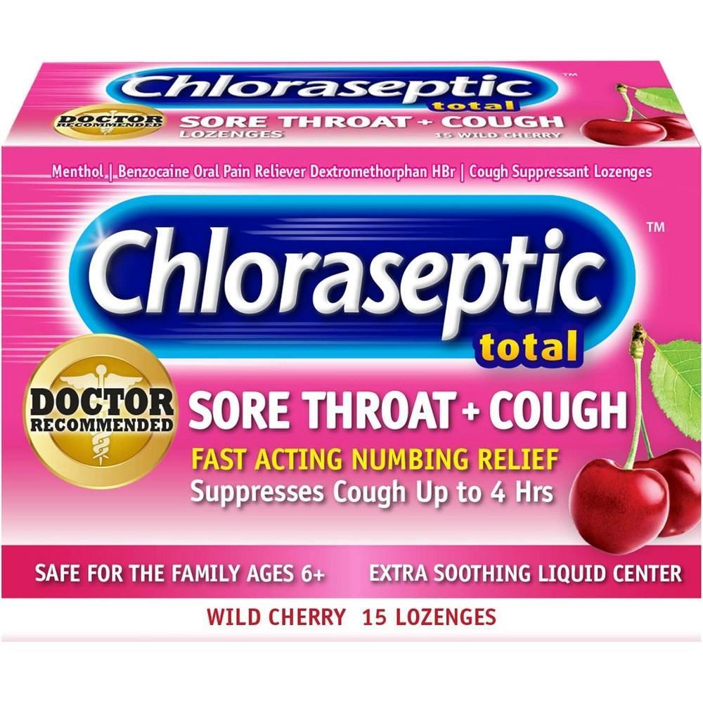 Pastillas para la garganta Chloraseptic de cereza salvaje