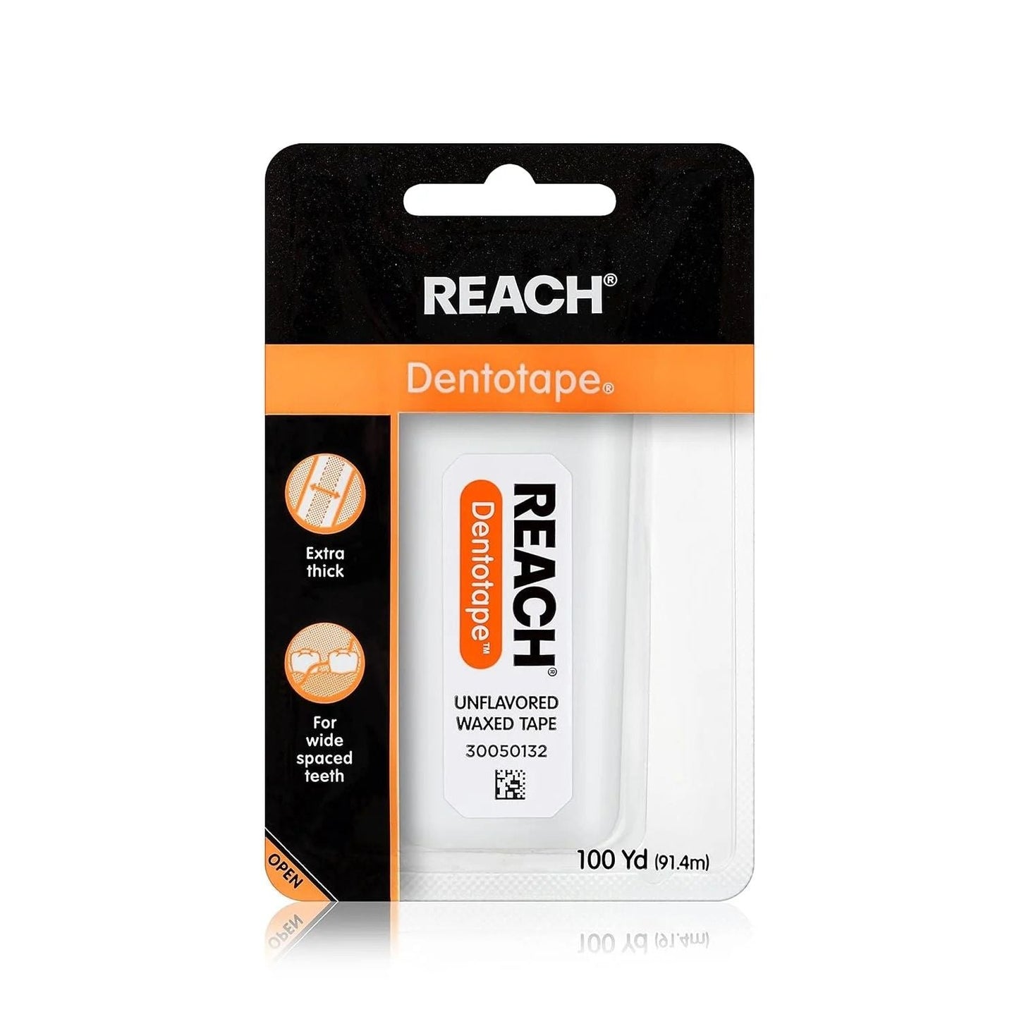 Cinta de Hilo Dental Cerada Reach Dentotape - Sin Sabor, 100 Yardas