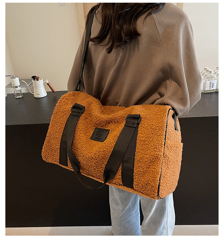 Sac à bandoulière en lambswool décontracté pour le voyage