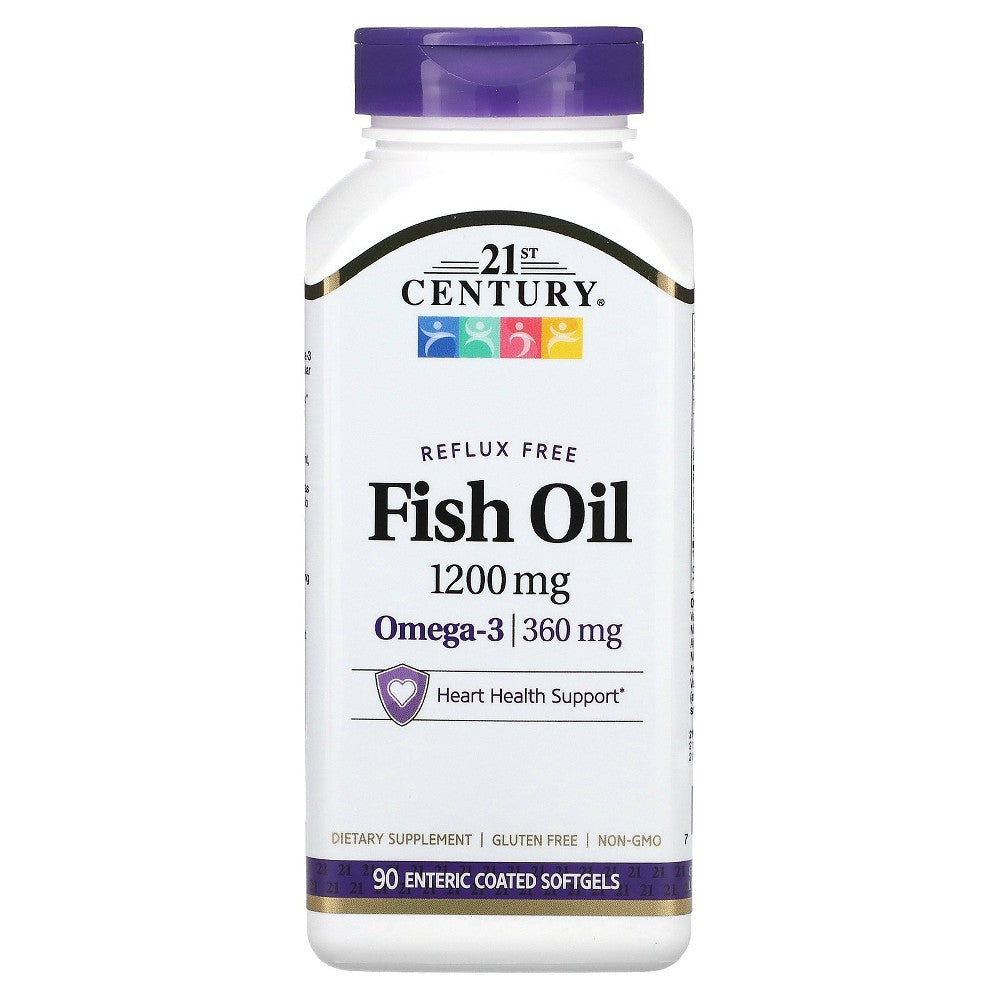 Huile de poisson du 21e siècle 1200 mg gélules enrobées entériques - 90 unités