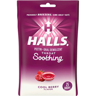 Halls Drops, Cool Berry Flavor - Throat Soothing