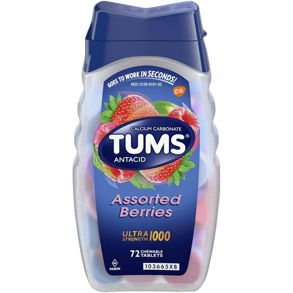 Tums Ultra Strength Comprimés à Mâcher Antiacides - Baies Assorties