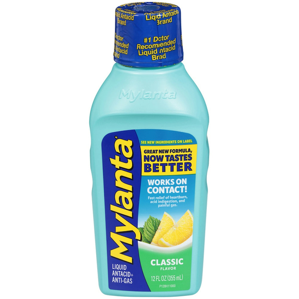 Mylanta Antiácido + Anti Gas, Líquido, Sabor Clásico 12 Fl Oz