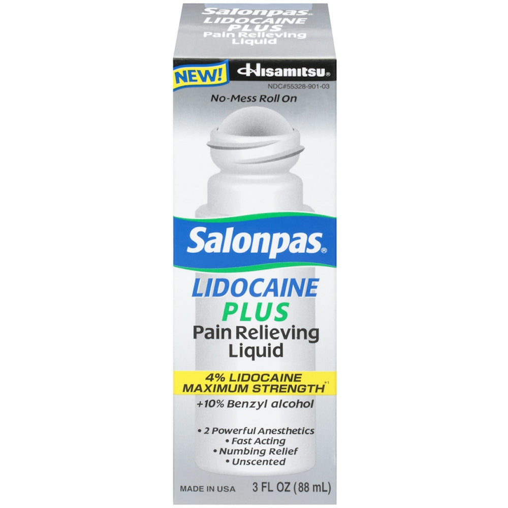 Salonpas Lidocaine Plus Pain Relieving Roll-On - 3 Fl Oz
