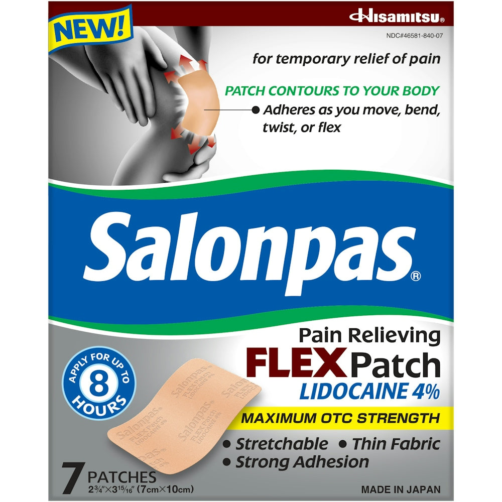 Salonpas Lidocaine 4% Pain Relieving Flex Patch - 7 Count