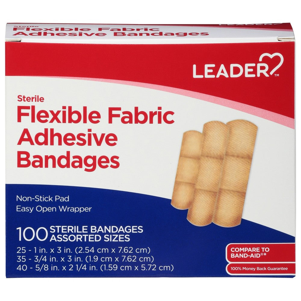 Leader Flexible Fabric Adhesive Bandages - 100 Count