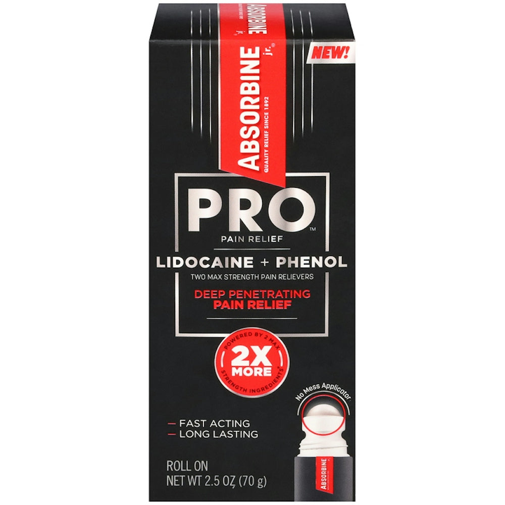 Absorbine Jr. Pro Roll-On Soulagement de la Douleur avec Lidocaïne et Phénol
