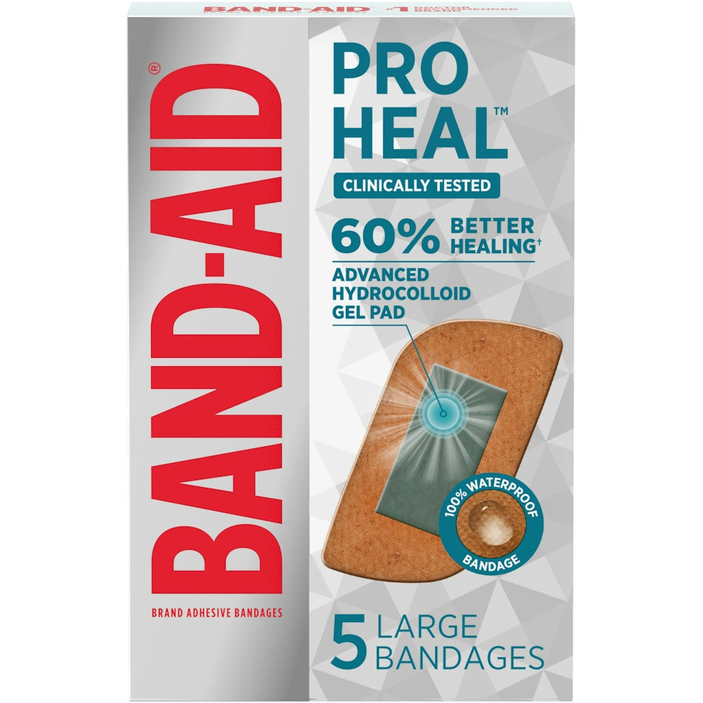 Curitas Band-Aid Brand Pro Heal Adhesive – Grande (5 Unidades)