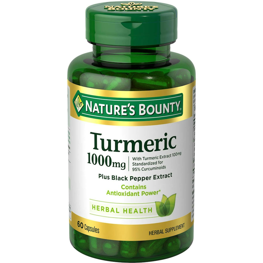 Extracto de cúrcuma con pimienta negra de Nature's Bounty, 1,000 mg, 60 cápsulas