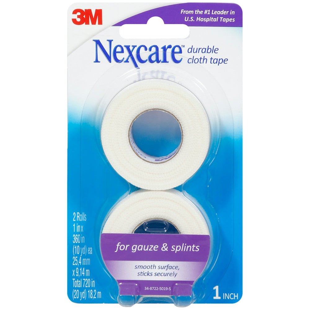 Cinta de Tela Duradera Nexcare Durapore - 1 Pulgada x 10 Yardas (Paquete de 2)