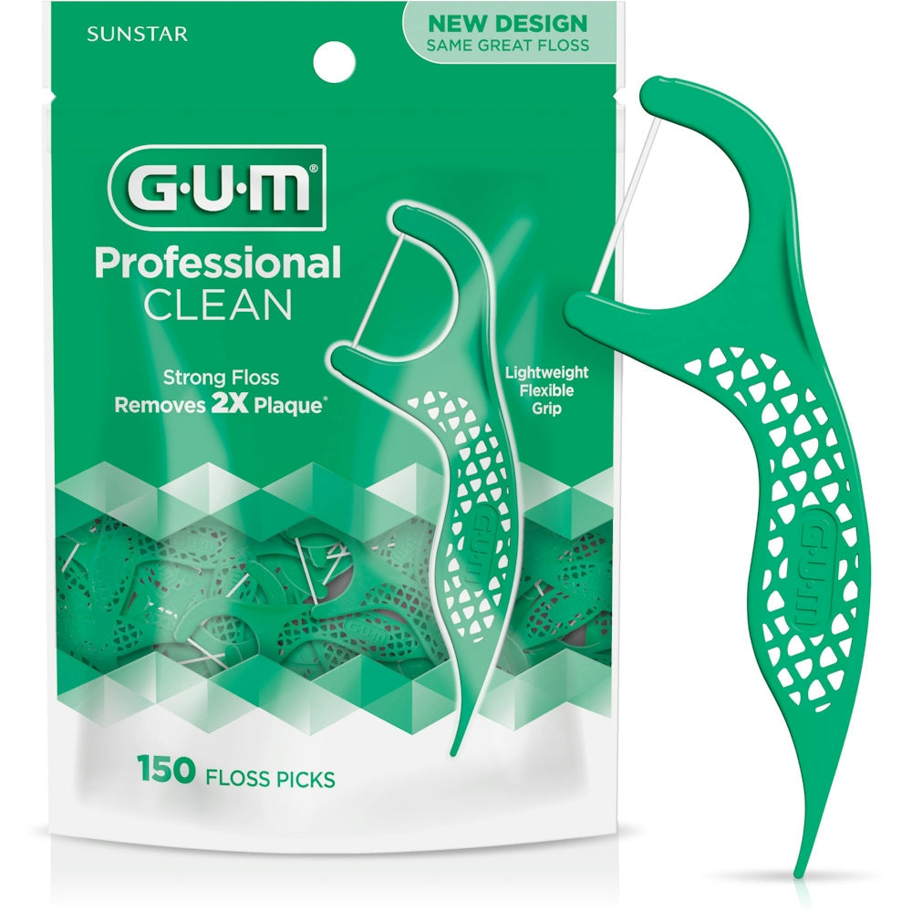 GUM Palillos de Hilo Dental Profesional - Resistente a Desgarros con Sabor a Menta