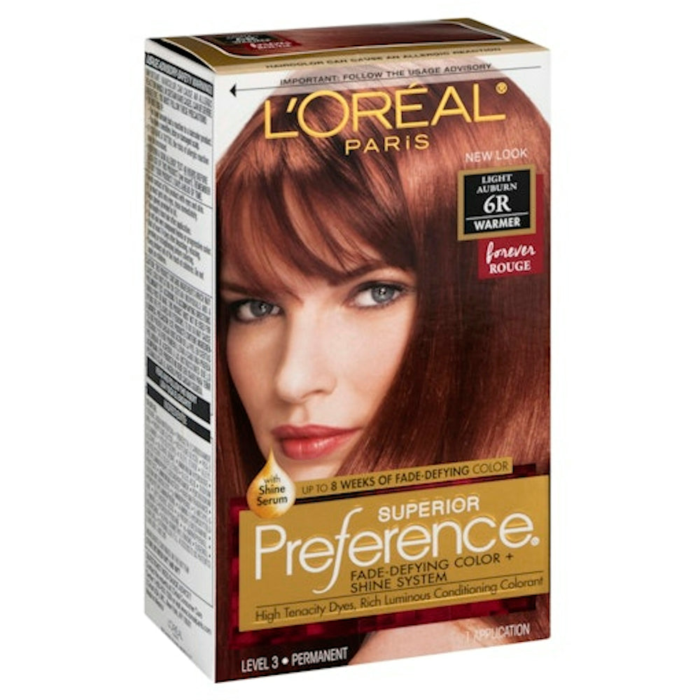 L'Oreal Superior Preference Permanent Hair Color, Light Auburn 6R