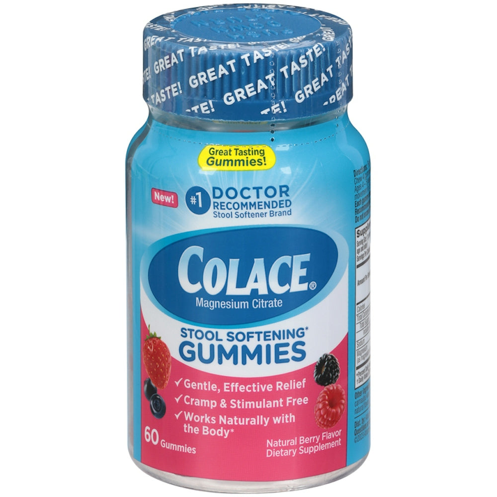 Gomitas suavizantes de heces sabor a bayas naturales Colace - 60 unidades