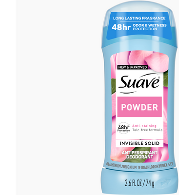 Suave Invisible Solid Antiperspirant Deodorant, Powder 2.6 Fl Oz