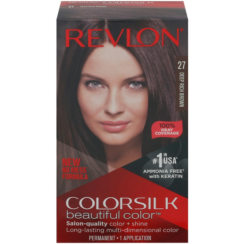 Teinture permanente Revlon ColorSilk Beautiful Color, 27 Brun profond riche