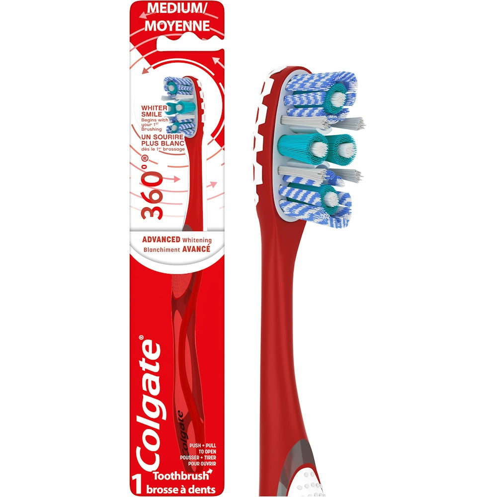 Cepillo de dientes manual Colgate 360 Advanced Optic White - Cerda media