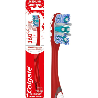 Brosse à dents manuelle Colgate 360 Advanced Optic White - Poils moyens