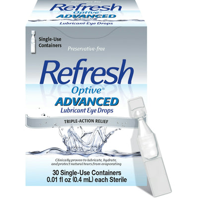 Refresh Optive Advanced Preservative-Free Eye Drops - 30 Single-Use Containers