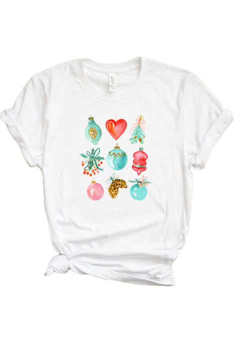 Camiseta con adornos y muérdago 3029
