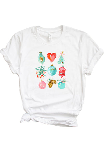 Camiseta con adornos y muérdago 3029