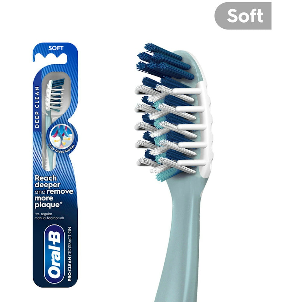 Brosse à dents manuelle Oral-B Cross Action Tout-en-Un, Souple