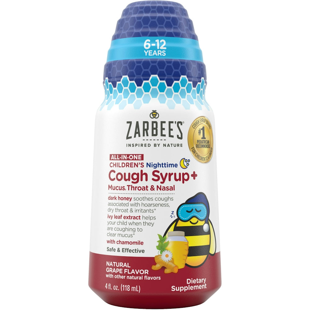 Sirop contre la toux nocturne pour enfants Zarbee, Miel Curcuma 4 Fl Oz