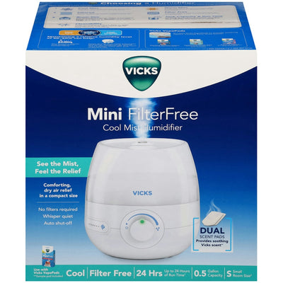 Vicks Mini Cool Mist Humidifier for Small Rooms