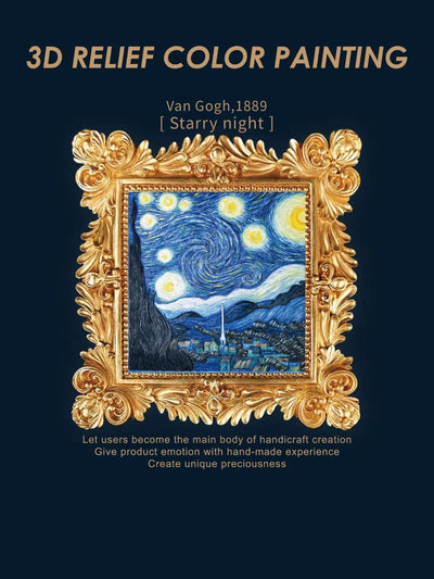Relief Van Gogh's Starry Night DIY 3D Oil Painting Kit - Korvel