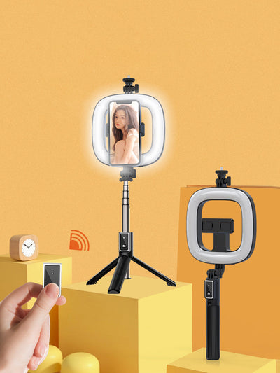 P40D Square Fill Light Selfie Stick - Portable 6-Inch Beauty Light