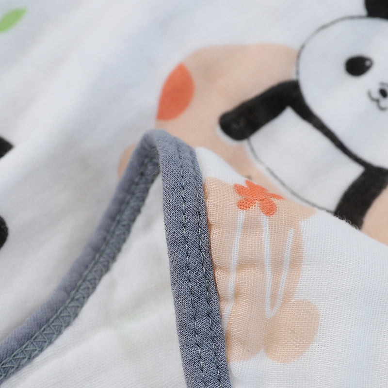 Sac de sommeil pour bébé en coton premium à quatre couches avec un design mignon