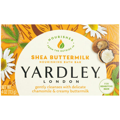 Yardley London Shea Buttermilk Bath Bar Soap for Sensitive Skin