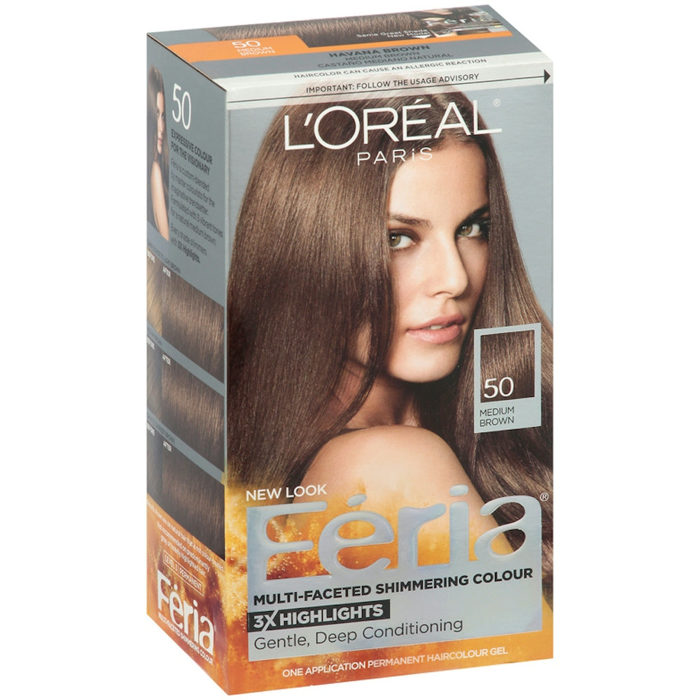 Feria L'Oréal Paris Multi-Faceted Permanent Hair Color - 50 Medium Brown