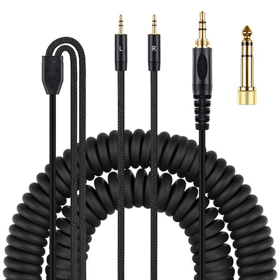 Premium Dual 3.5mm Headphone Spring Cables for Denon & Meze