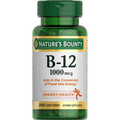 Nature's Bounty Vitamine B-12 1000 Mcg - 200 Comprimés Enrobés