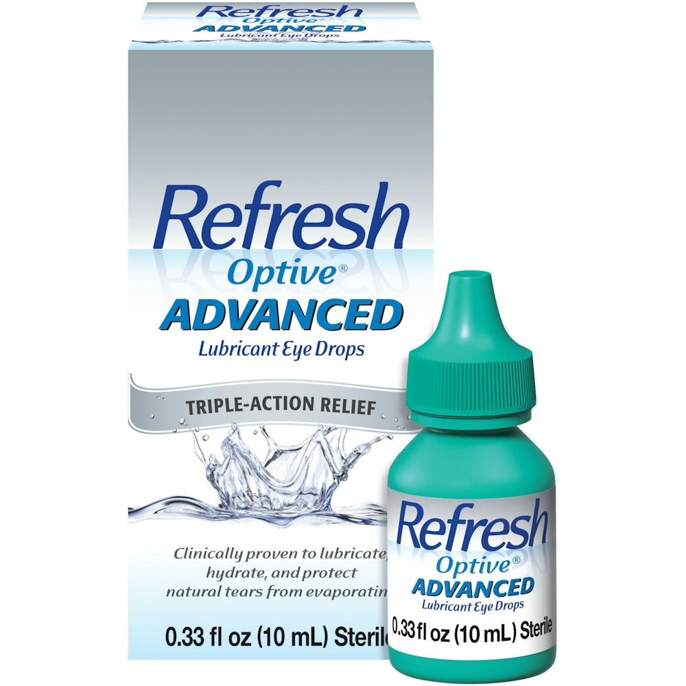 Refresh Optive Advanced Eye Drops - Triple-Action Lubricant
