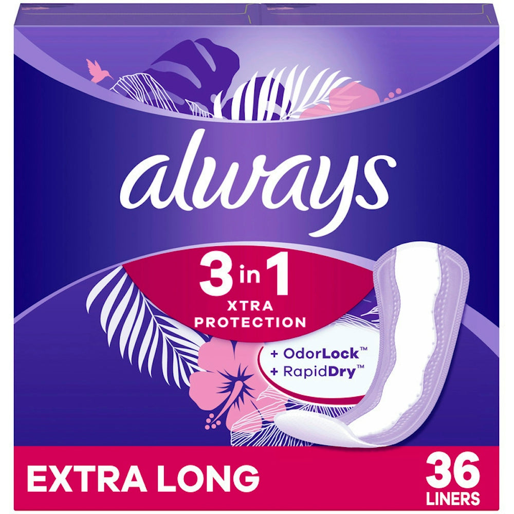Always Xtra Protection Extra Long Panty Liners - 36 Count