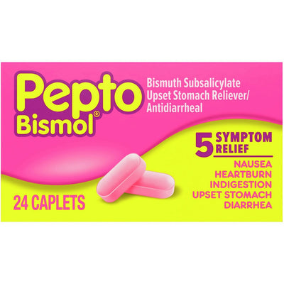 Caplets de soulagement de l'estomac Pepto Bismol - 24 unités