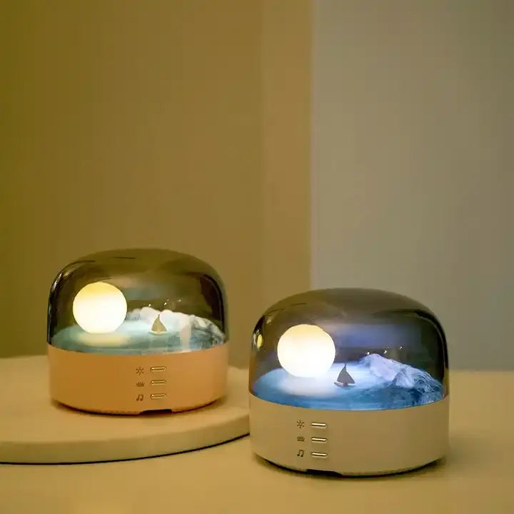 LED Warm Light Table Moon Lamp Decorative Table Light for Reading Room Bedside Living Room Night Light Bluetooth Speaker Lamp - Korvel