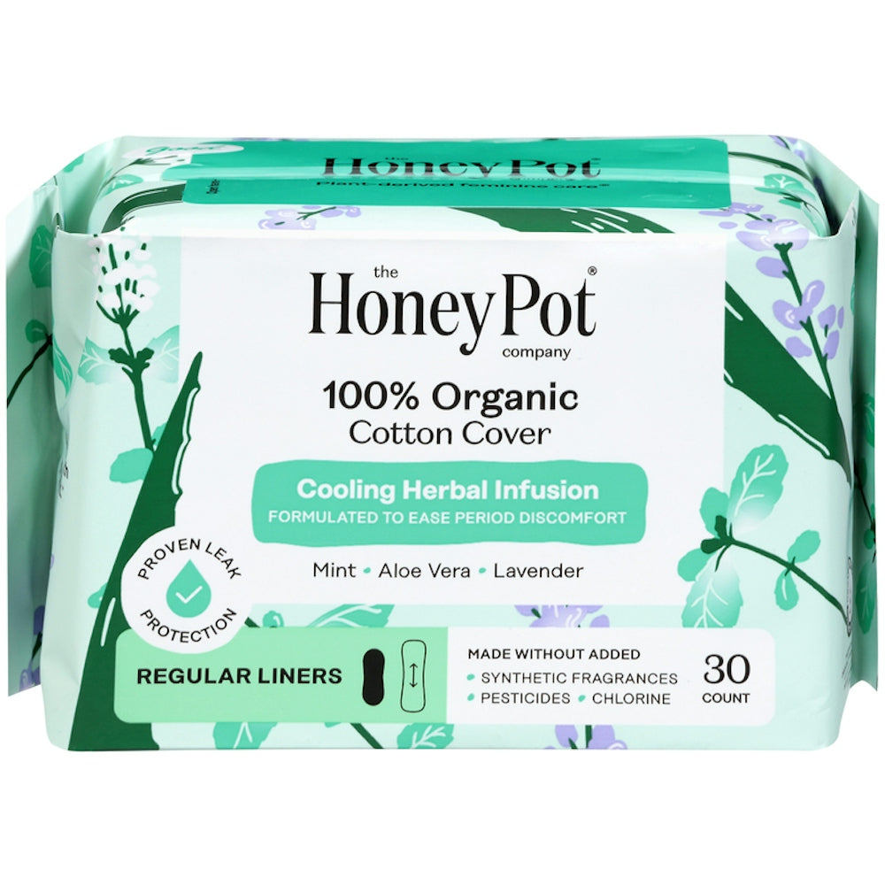 Los Protectores Diarios Infundidos con Hierbas de The Honey Pot - 100% Algodón Orgánico, 30 Contenid